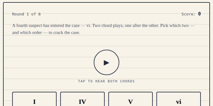 Screenshot of Chord Detectives 3, a free music game