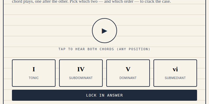 Screenshot of Chord Detectives 4, a free music game