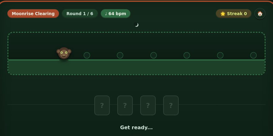 Screenshot of Jungle Rhythm Safari: Night Dictation, a free music game