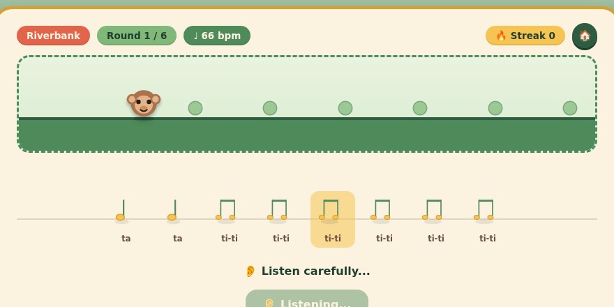 Screenshot of Jungle Rhythm Safari, a free music game