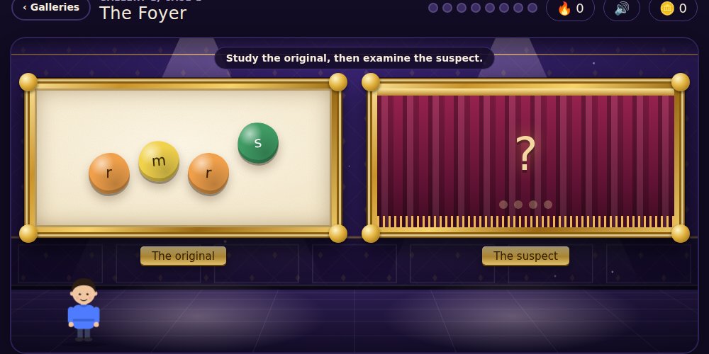 Screenshot of Spot the Fake: The Art Forgery Files, a free music game